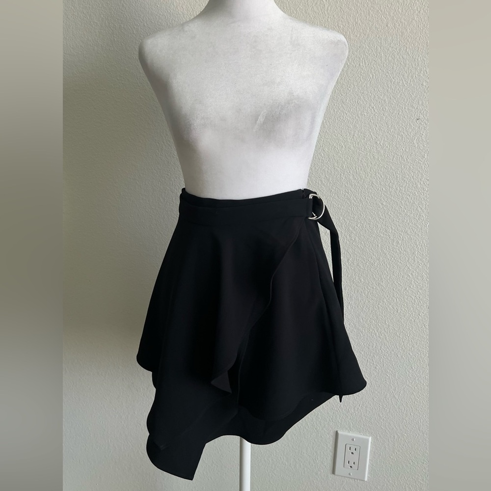 IRO Black Mini Skater Wrap Skirt